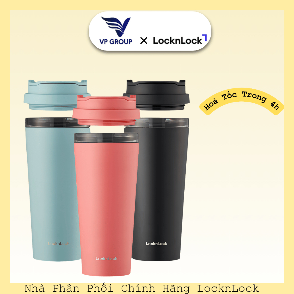[CHÍNH HÃNG] Bình giữ nhiệt LocknLock có 2 nắp thay thế New Clip Tumbler 540ml - LHC4279 (VPG)