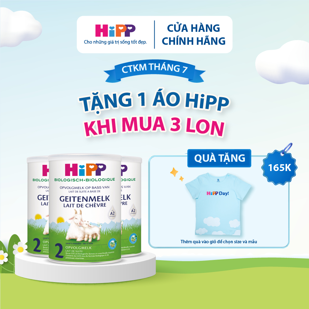 Combo 3 lon Sữa dê HiPP 2 Organic 400g