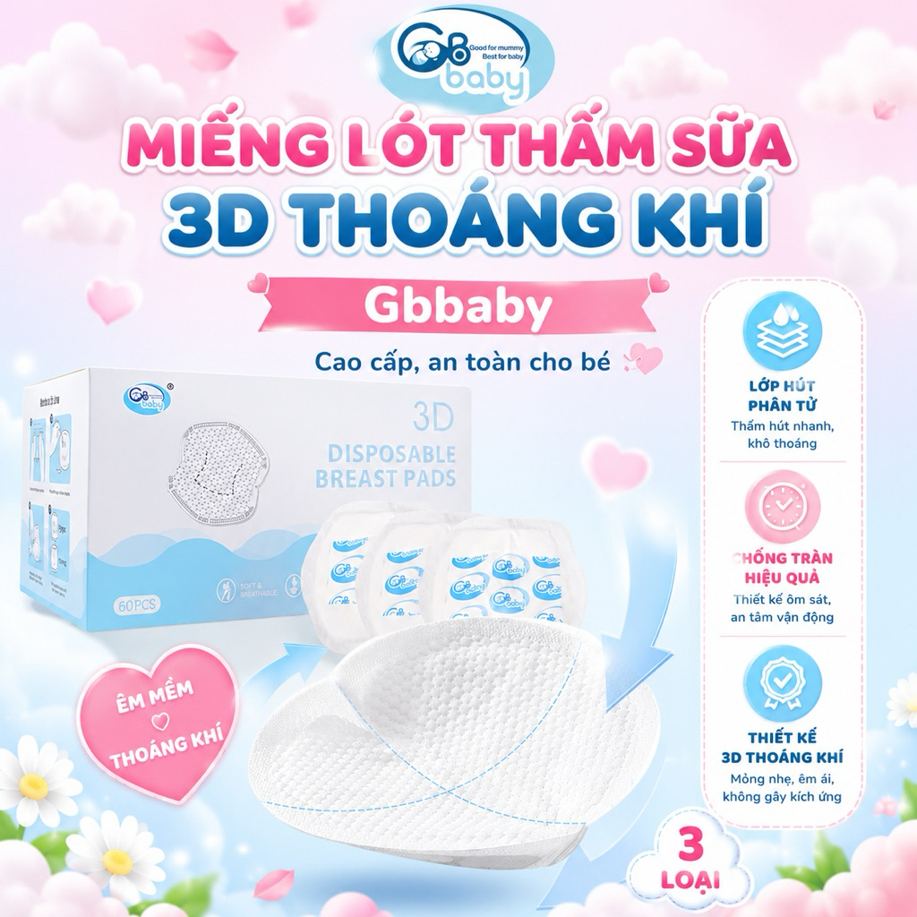 [Gb-Baby Chính Hãng] Miếng lót thấm sữa GB-Baby (Hộp 108 miếng)