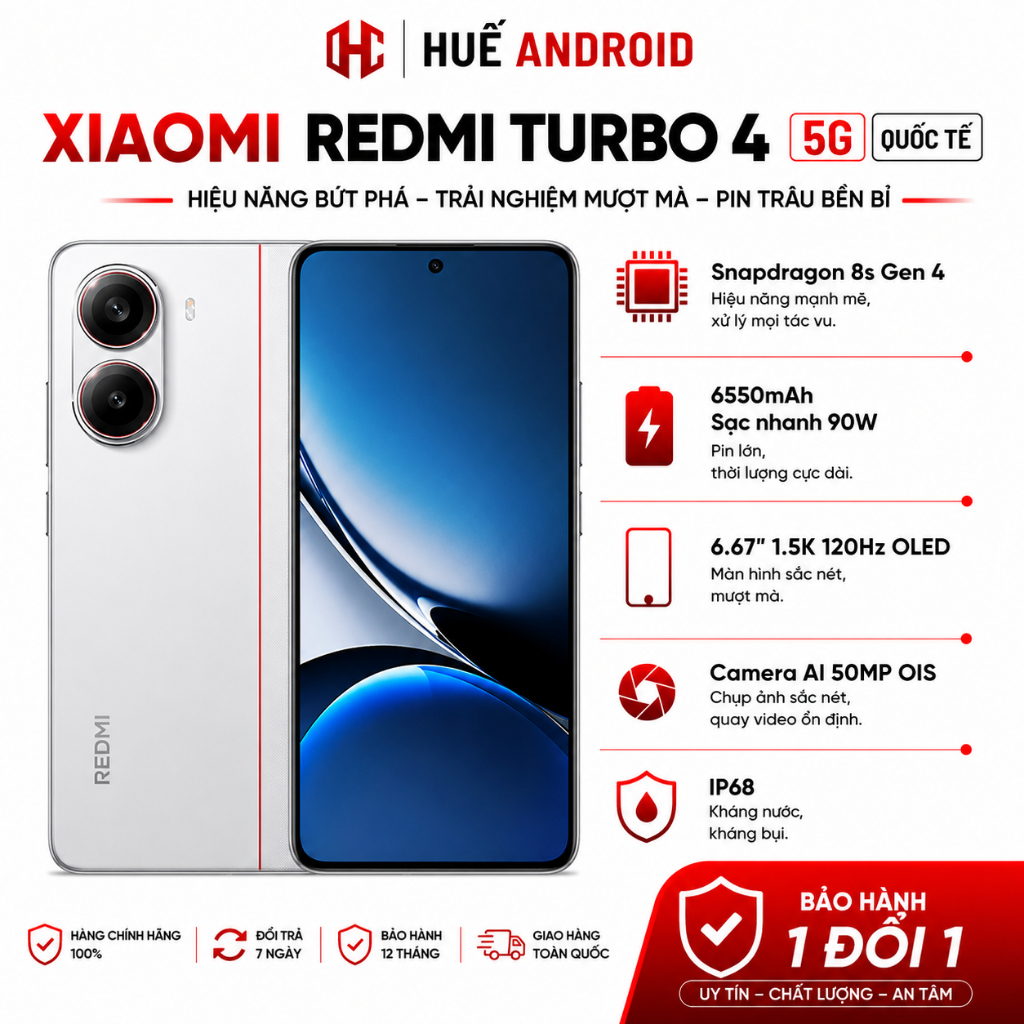 Điện thoại XM RM Turbo 4 (Dimensity 8400 Ultra) Fullbox Đẹp 99% Lg Phone