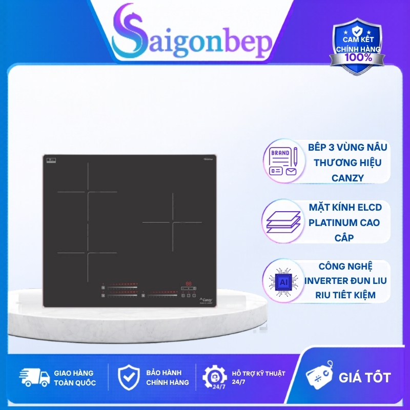 Bếp từ 3 vùng nấu Canzy CZ-656HNT