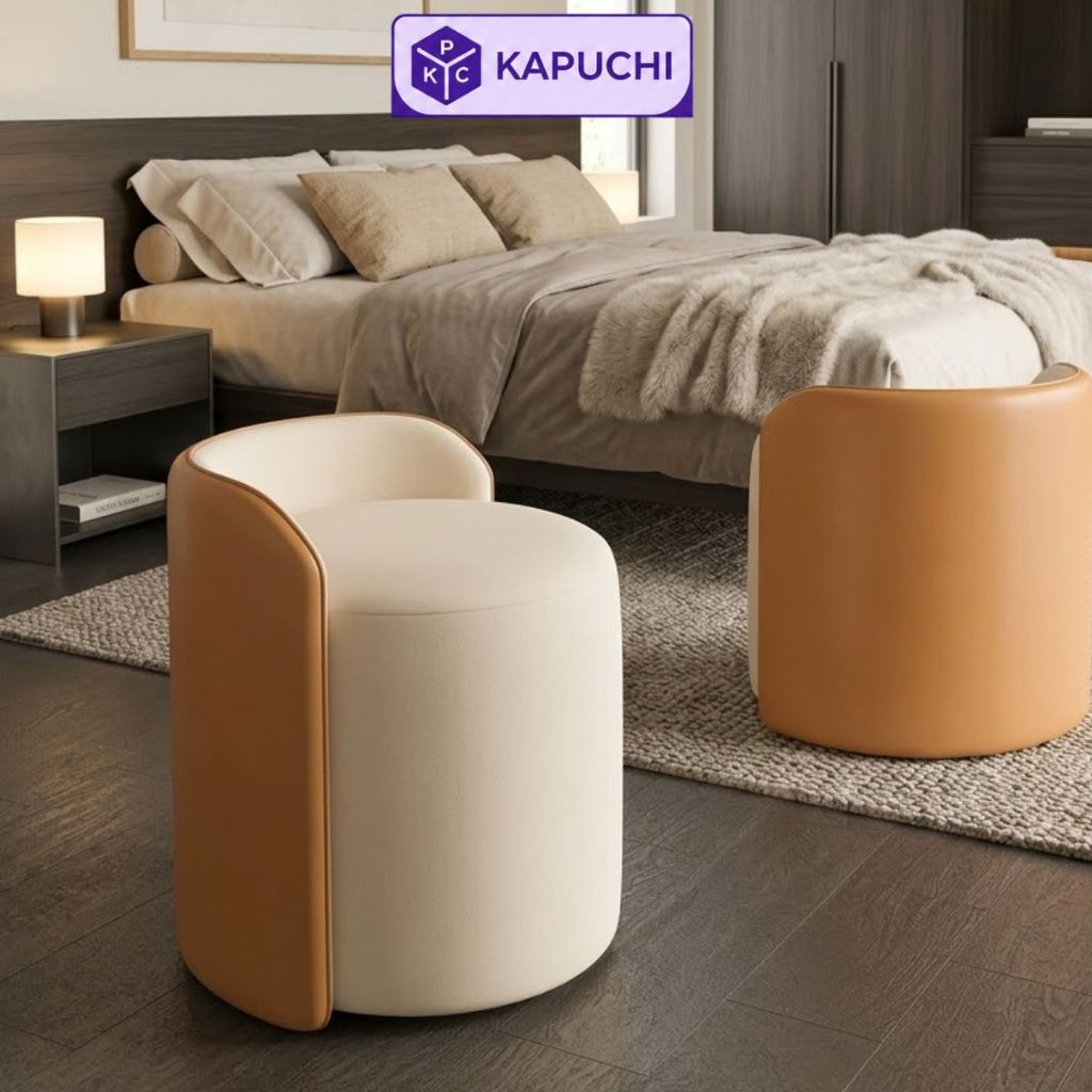 Ghế đôn da cao cấp thiết kế sang trọng, tinh tế, hiện đại thương hiệu kapuchi - GC51