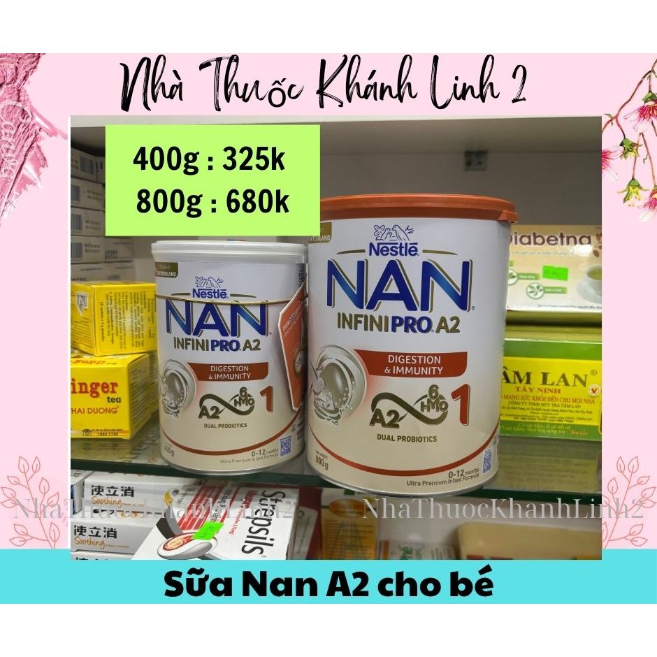 🌺1 Lon 𝗡𝗔𝗡 Infinipro A2 số 1 (400g/800g)- Sữa Bột Nestlé -sx tại Thụy Sĩ - Sữa Nan A2 số 1 , số 2 , 