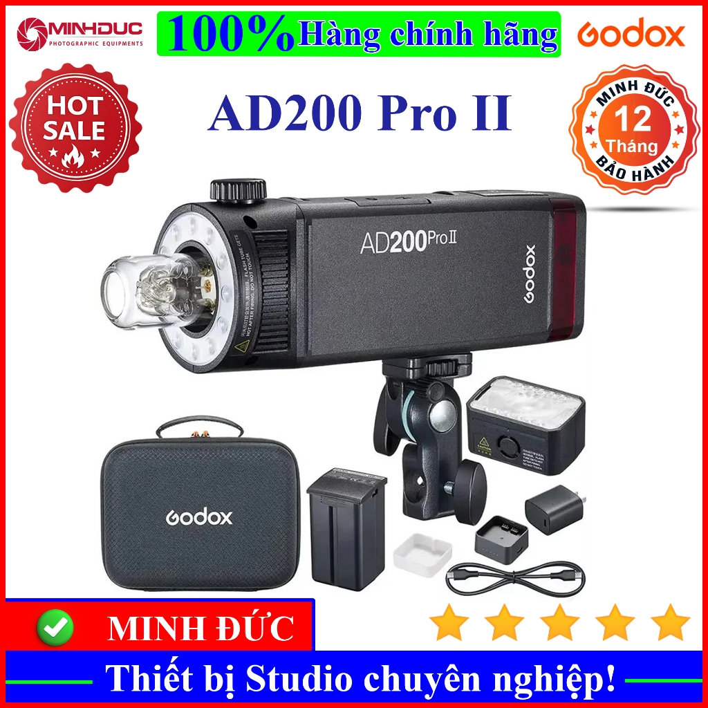 Đèn Flash Godox AD200, AD200Pro, AD200 Pro II - MINH ĐỨC CAMERA