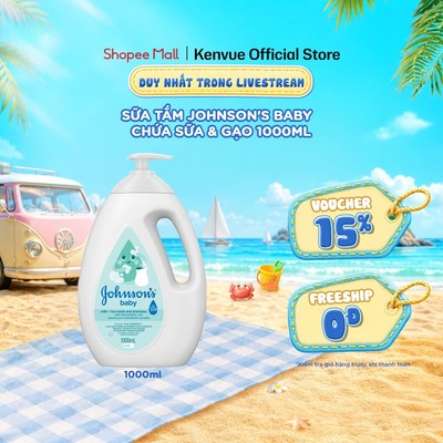 [KOC] Sữa tắm Johnson's Baby chứa Sữa và Gạo/Sữa và Yến Mạch 1000ml