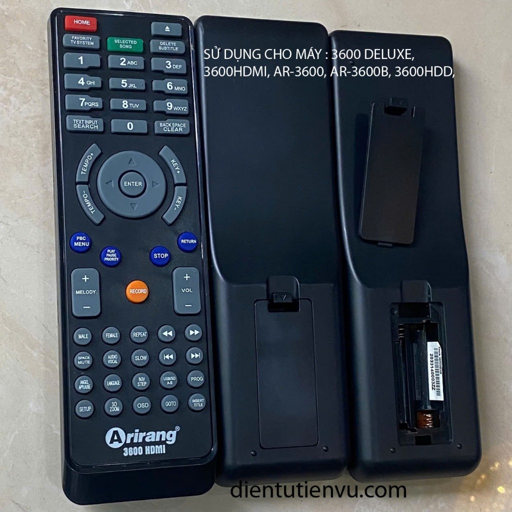 Remote Arirang AR-3600 / AR-3600KTV / AR-3600B / AR-3600S / DH-3600 Elite , 3600 Deluxe