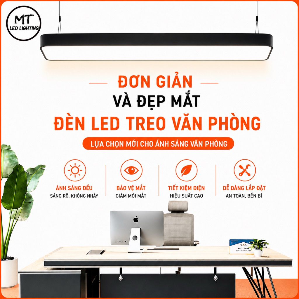 [ Giao Hoả Tốc] Đèn thả văn phòng cao cấp 1,2m 36w bản 70mm, 100mm 200mm 300mm