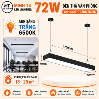 [ Giao Hoả Tốc] Đèn thả văn phòng cao cấp 1,2m 36w bản 70mm, 100mm 200mm 300mm