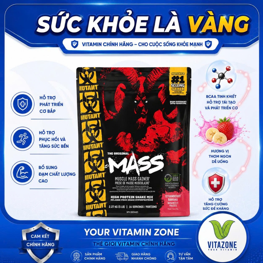 Mutant Mass Gainer 2.27KG Chính Hãng | Mass Gainer Cho Người Luyện Tập