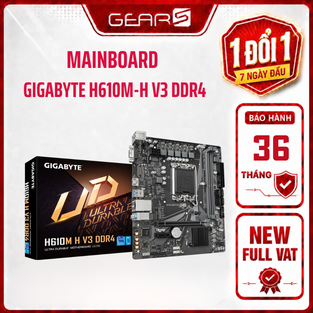 [Full Vat] Mainboard Gigabyte H610M H V3 DDR4 - Bảo hành 36 Tháng