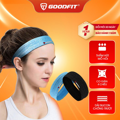 Băng đô thể thao nam, nữ Headband thấm mồ hôi trán GoodFit GF801SB băng trán thể thao co giãn