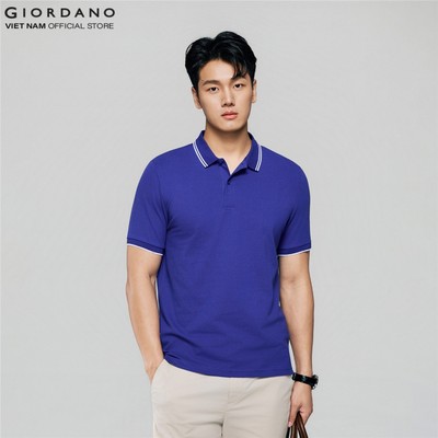 GIORDANO Áo Thun Nam Trơn Có Cổ Lycra Polo 01016246