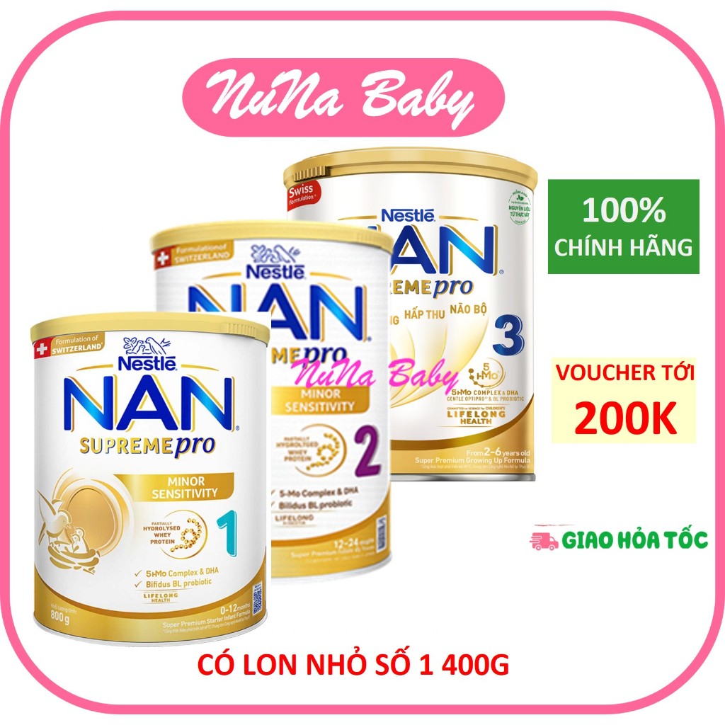 Sữa bột NAN SUPREME PRO 1 2 3 800g / 400g