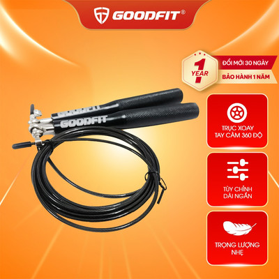 Dây nhảy lõi thép thể dục tại nhà GoodFit chiều dài 3m, trục xoay 360 độ GF901JR