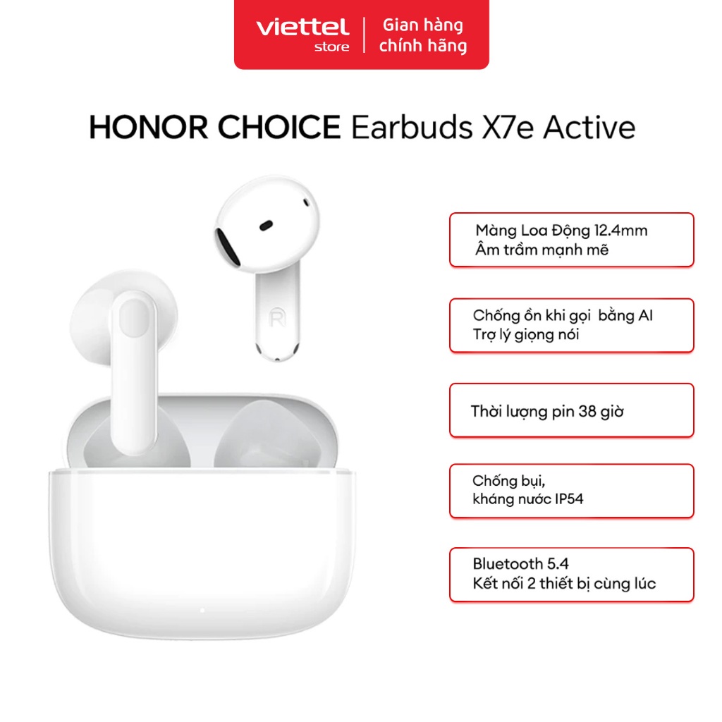 Tai Nghe Bluetooth Honor Choice Earbuds X7e Active | Thời Lượng Pin 38 Giờ | Bluetooth 5.4 | IP54 | BigBuy360 - bigbuy360.vn