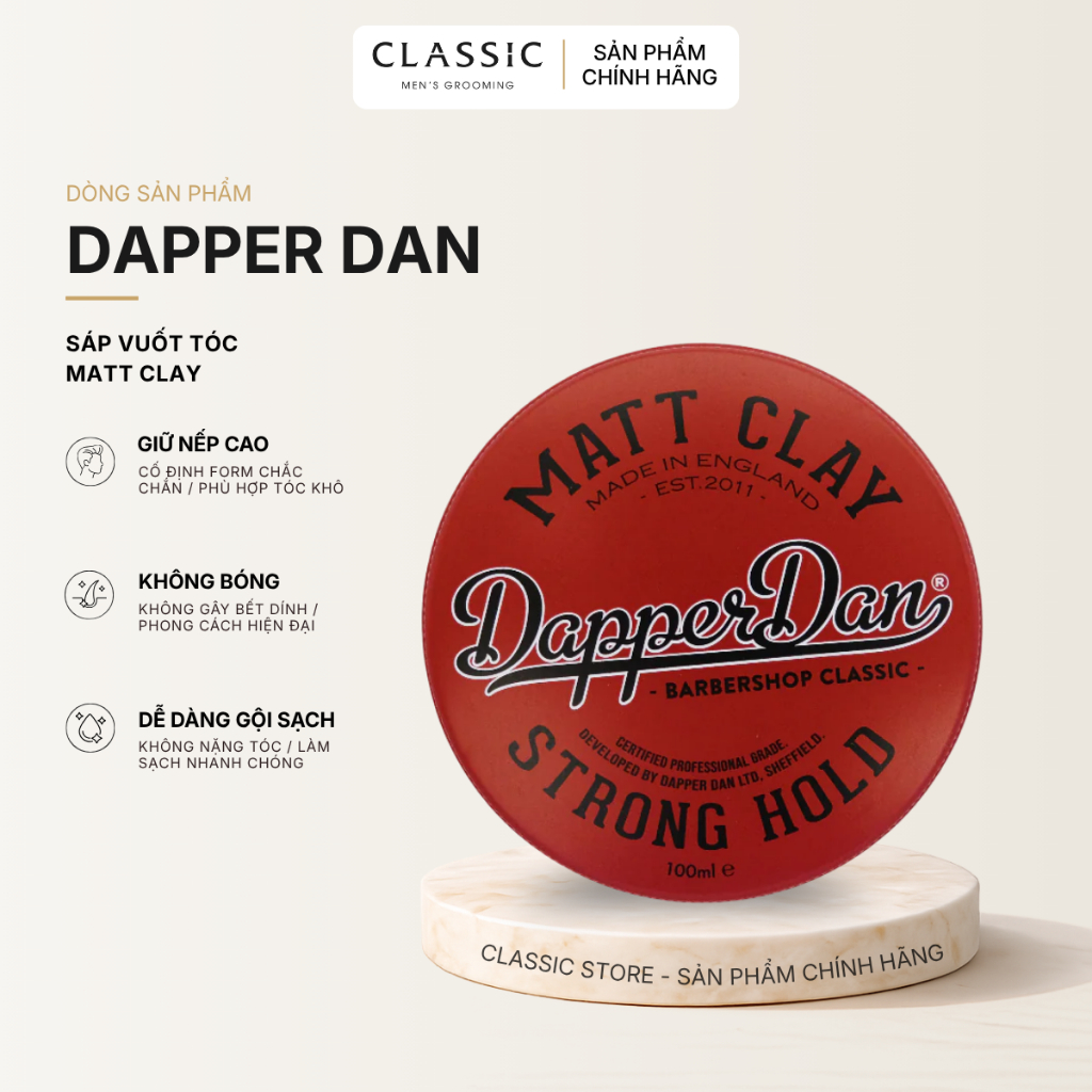 Sáp vuốt tóc Dapper Dan Matt Clay 100ml