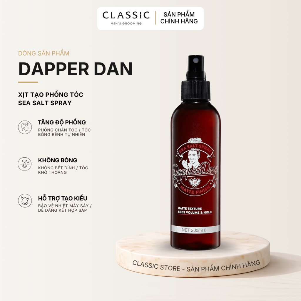 Xịt Tạo Phồng Tóc Dapper Dan Sea Salt Spray 200ml