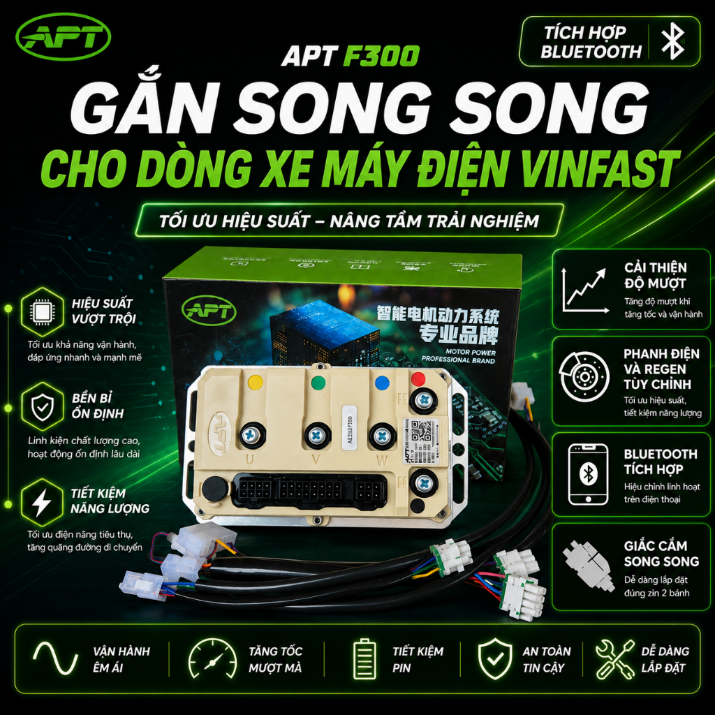 Bộ điều khiển APT F300 làm dây song song cho xe Vinfast
