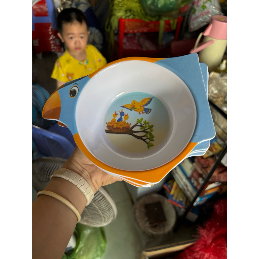 Tô - dĩa ăn meka cho bé mẫu dễ thương có 1 ngăn 2 ngăn