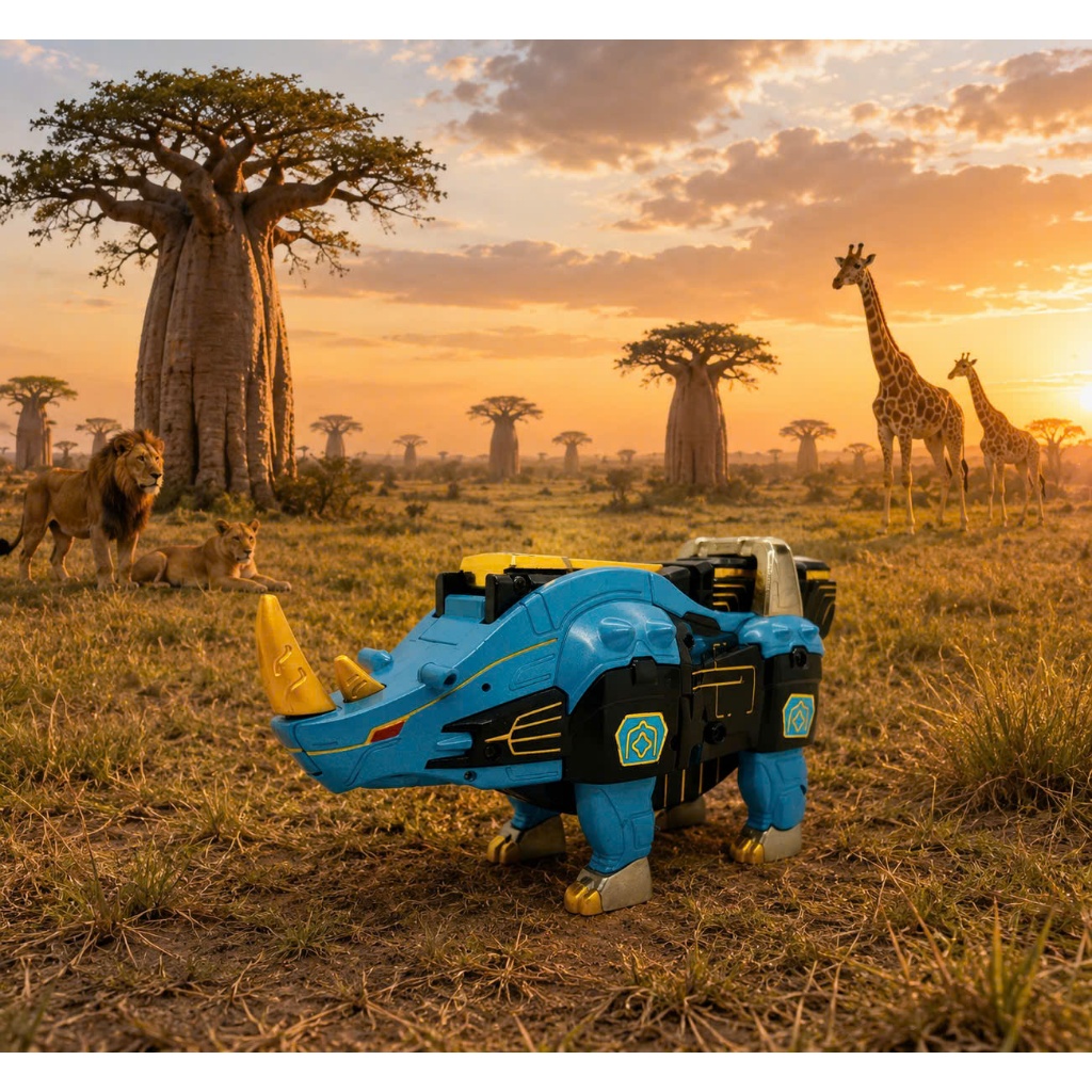 DELUXE BANDAI WILD FORCE RHINO - ĐỒ CHƠI LẮP RÁP GAO TÊ GIÁC DX BANDAI NHẬT BẢN