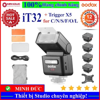 Đèn Flash nhỏ gọn Godox - iT32 + X5 cho Canon, Sony, Nikon, Fuji, Olympus, Panasonic ( MINH ĐỨC )