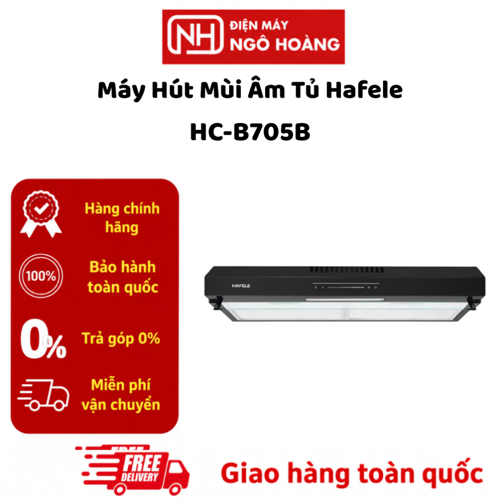 HC-B705B Máy Hút Mùi Âm Tủ Hafele 533.87.797 Chính Hãng 70cm Cảm Biến Vẫy Tay Công Suất Hút 500 m³/h