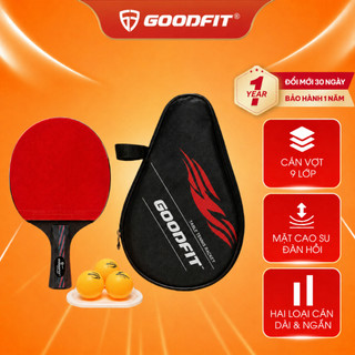 Vợt bóng bàn GoodFit GF002TR cốt vợt 9 lớp, mặt cao su đàn hồi cao, tặng kèm 3 bóng