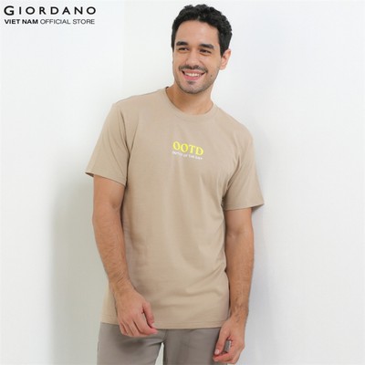 GIORDANO Áo Thun Nam Ngắn Tay In Hình Message Printed Tee 01095312