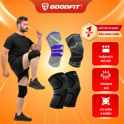 Bó gối thể thao dạng xỏ, đai bảo vệ gối GoodFit chất liệu co giãn 4 chiều, thoáng khí