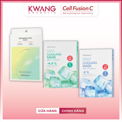 Hộp 5 Miếng Mặt Nạ Cell Fusion C Cica Cooling, First Cooling Radiance Cấp Ẩm Làm Dịu Sáng Da Hàn Quốc
