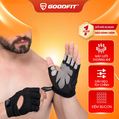 Găng tay tập Gym nữ, nam có đệm êm chống trượt GoodFit GF203G