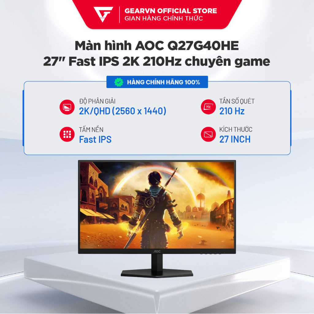 Màn hình AOC Q27G40HE 27 inch Fast IPS 2K 210Hz chuyên game - BH chính hãng 36 tháng