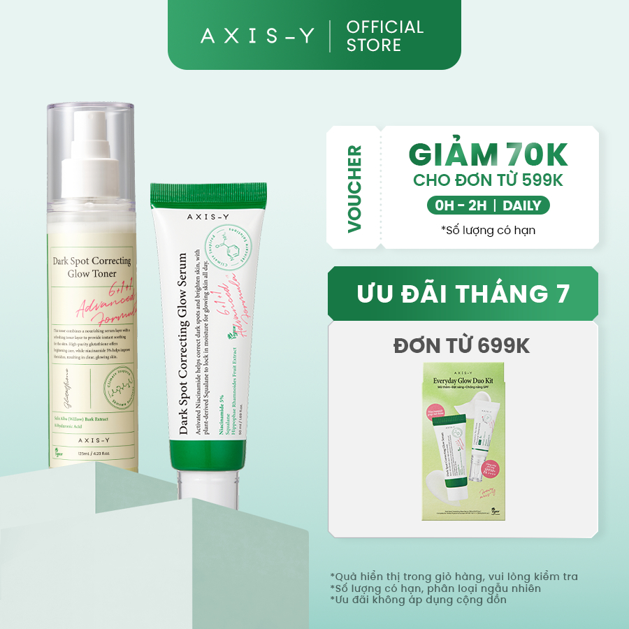 Combo Dưỡng Sáng Mờ Thâm AXIS-Y Serum & Toner | Dark Spot Serum & Toner 50ml & 125ml