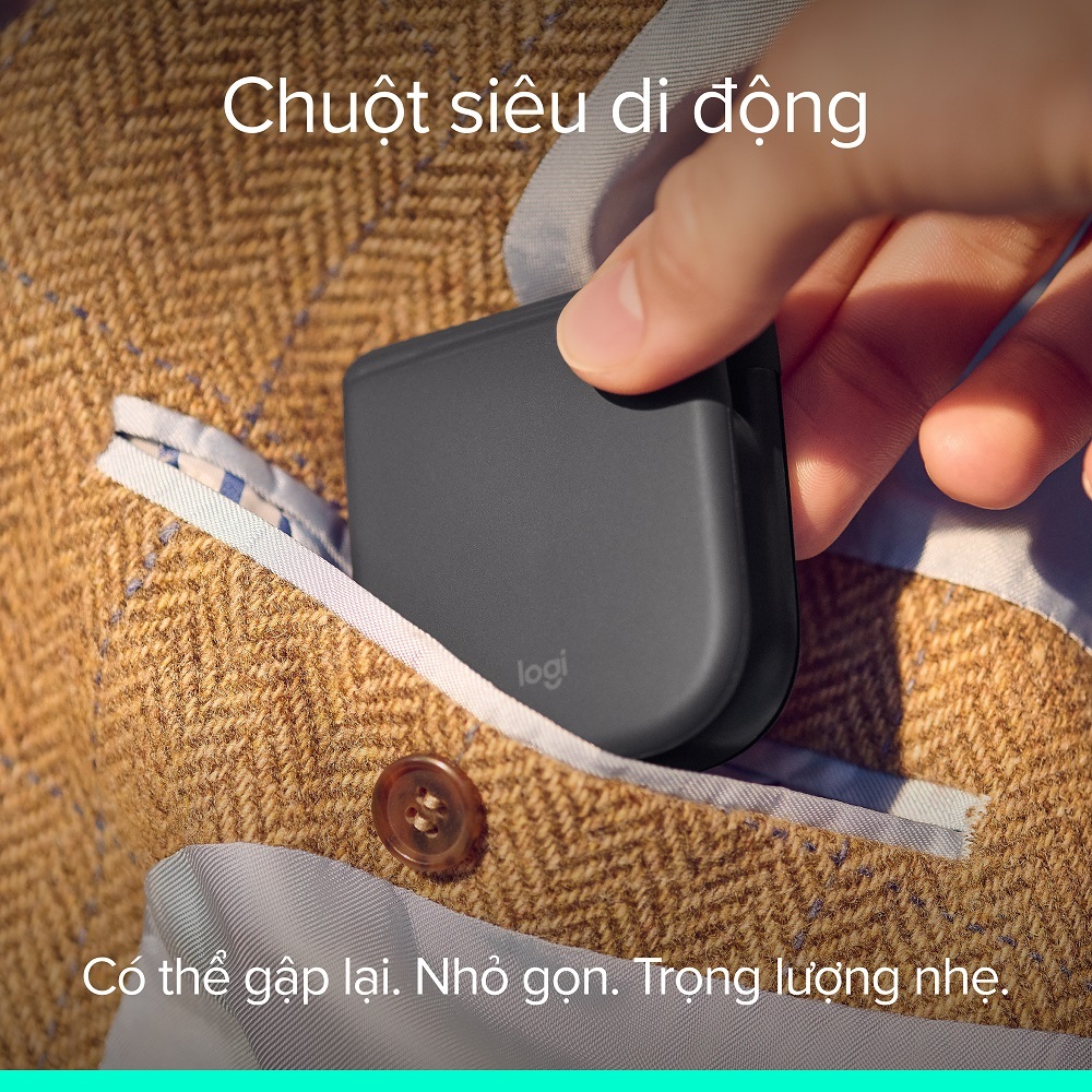 Logitech Mobi Fold - Chuột du lịch di động, Nhỏ và nhẹ, Cuộn cảm ứng, Nhấp im lặng, 4K DPI, Bluetooth | BigBuy360 - bigbuy360.vn