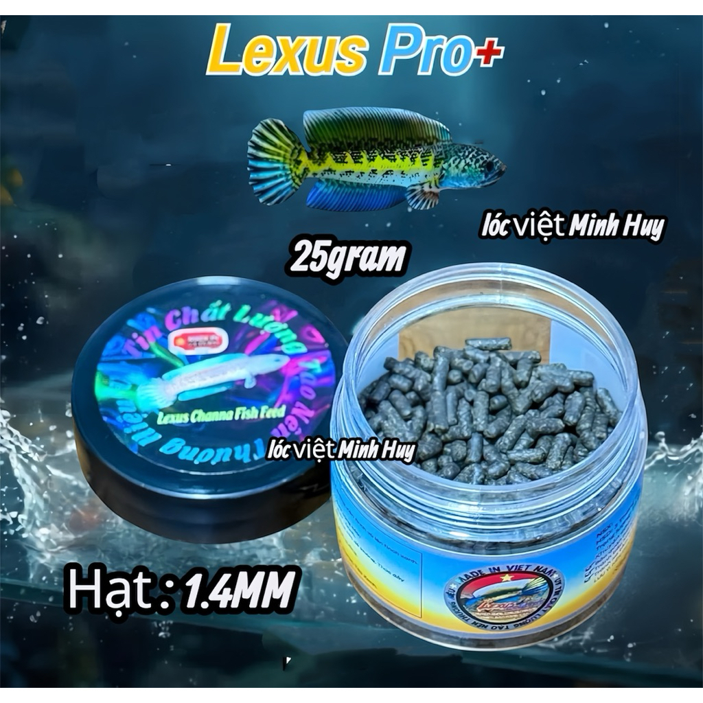 Cám Lexus Pro+ -lexus channa fish feed-khung xương, nan finch, kỳ finch -vây kì cao-màu sắc
