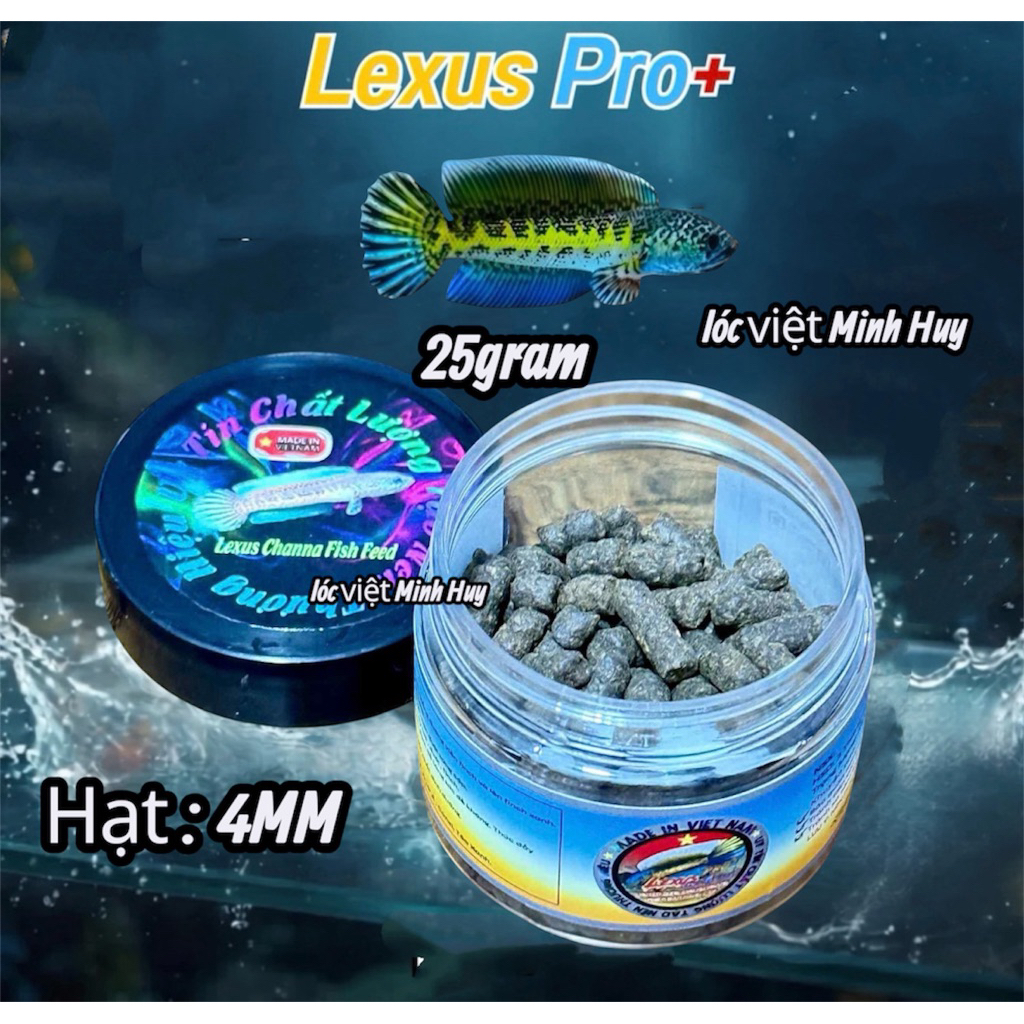 Cám lexus pro+ -lexus channa fish feed- finch khung xuơng , nan finch ,giảm baktik màu sắc vây kì -T