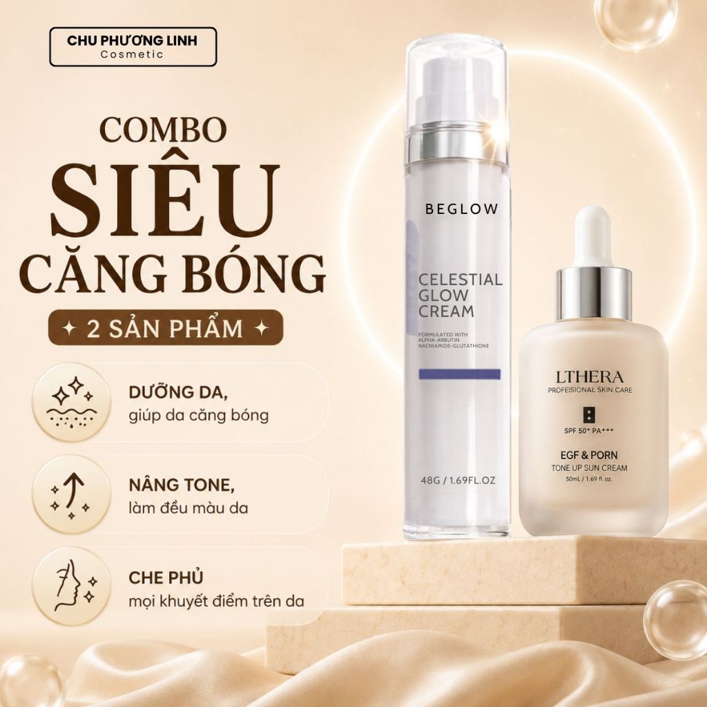 Combo Siêu Căng Bóng Serum Chống Nắng Lthera & Kem Ngày Bạch Tuyết CB0322 - Nâng Tone, Che Khuyết Đi