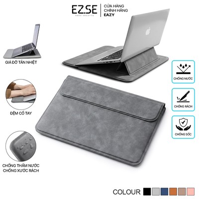 Bao da laptop chống sốc đa năng kết hợp giá đỡ tản nhiệt EAZY TS06 Túi đựng macbook ipad , Túi chống sốc máy tính