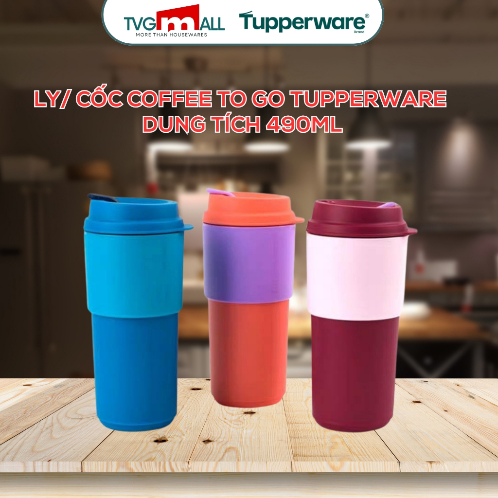 Ly Cafe Cốc Coffee To Go Tupperware Dung Tích 490ml Nhựa Nguyên Sinh Tái Sử Dụng Nhiều Lần