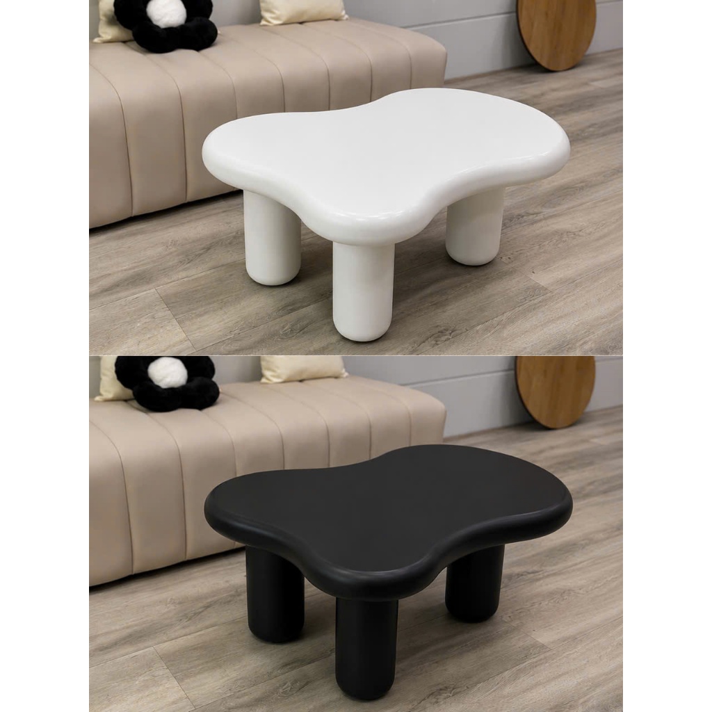 Bàn trà hình đám mây gỗ sơn 2k cao cấp ME DECOR làm bàn trà sofa, bàn decor studio ngồii bệt HỎA TỐC