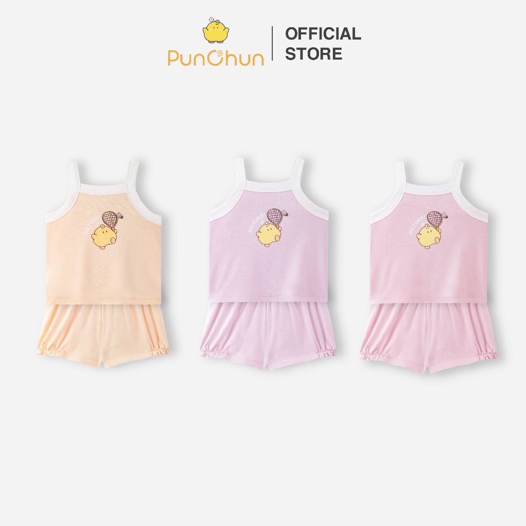 [PUNCHUN 6M - 5Y] Bộ quần áo ba lỗ Punchun Cup tennis cho bé gái