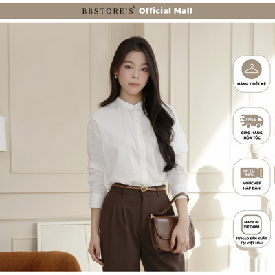 BBSTORE'S Áo Sơ Mi Công Sở Linen Tay Dài Form Rộng - AAG27H
