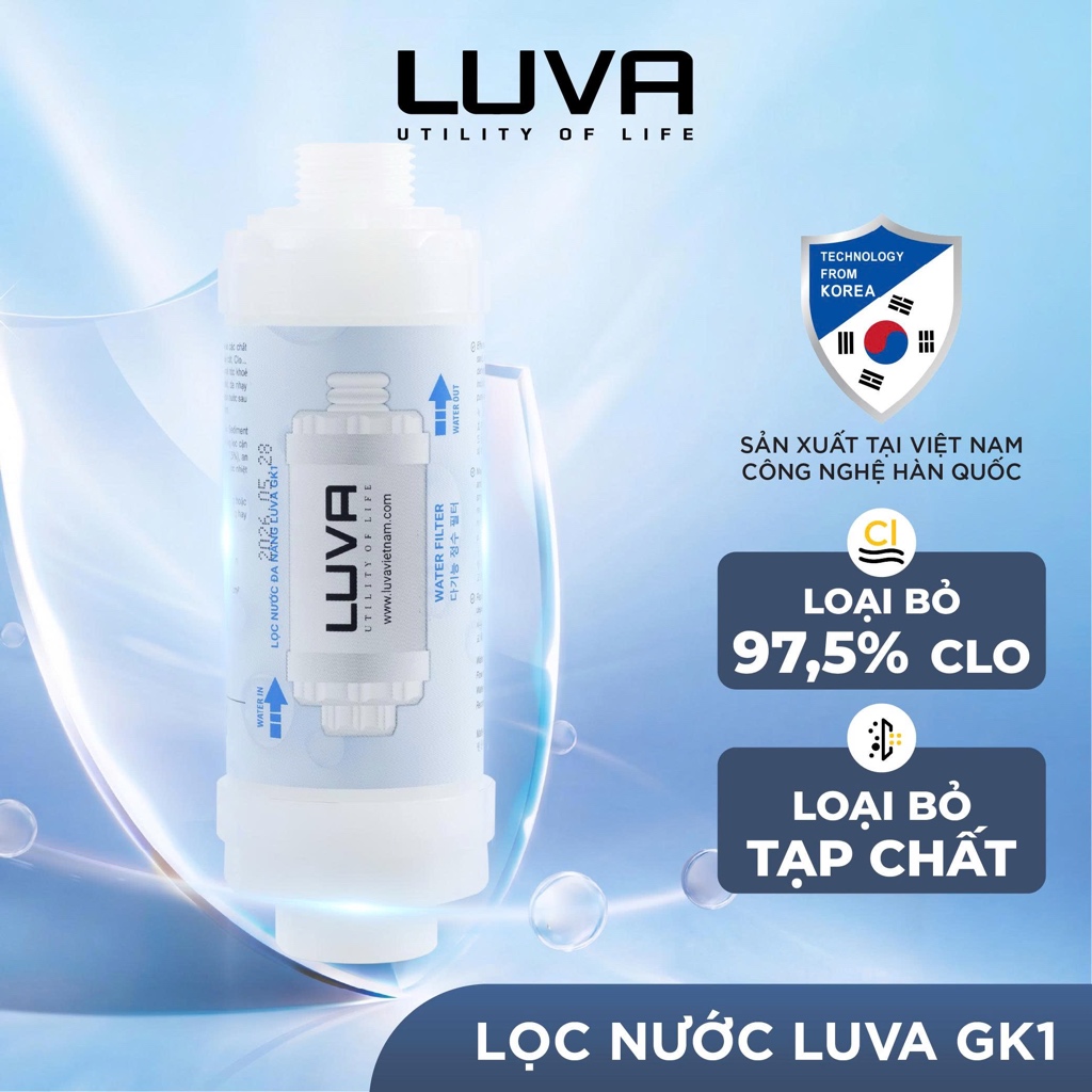 Lọc nước đa năng Luva GK1 lọc vòi hoa sen,vòi rửa bát, máy rửa bát, máy giặt, bồn cầu thông minh
