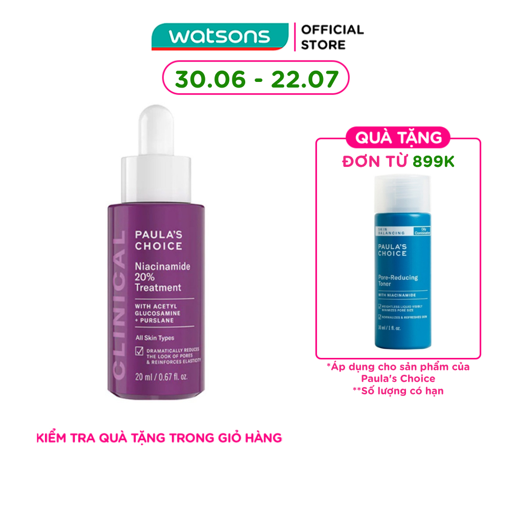 [Mã FMCGWAT83 giảm 10% đơn 600K] Tinh Chất Thu Nhỏ Lỗ Chân Lông Paula'S Choice Clinical Niacinamide 