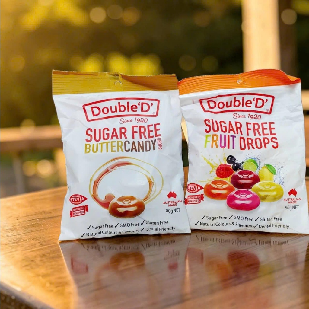 Kẹo DOUBLE'D Sugar Free Gluten Free 90g Không Đường Không Gluten Vị Trái Cây