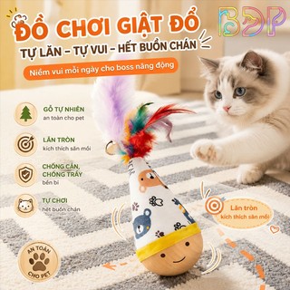 Đồ chơi banh đồ chơi lông vũ cho mèo bền chống cắn, chống chán tự giải trí MXP0181