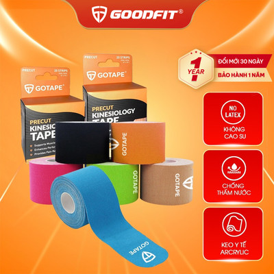 Băng dán cơ thể thao GOTAPE 5cm*5m, chất liệu Rayon cao cấp, co giãn tốt, hỗ trợ cơ bắp khi vận động