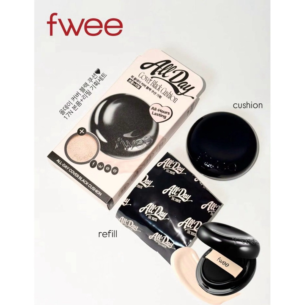 Cushion Fwee đen + refill, màu 19