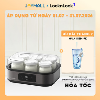 Máy làm sữa chua LocknLock EJY213GRY Kèm 6 Hủ Thuỷ Tinh 220-240V, 50/60Hz, 20W, 1.08L - Màu xám - Chính Hãng - JoyMall