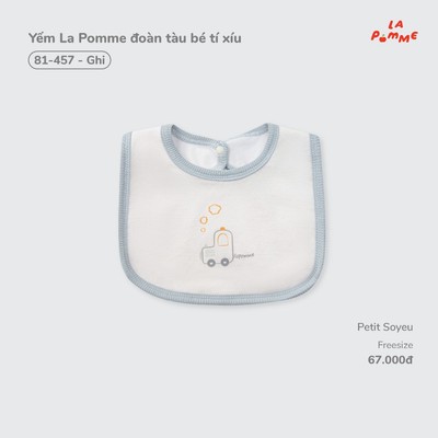 Yếm La Pomme đoàn tàu bé tí xíu - Sợi Petit Soyeu thoáng mát - Bé trai - Freesize